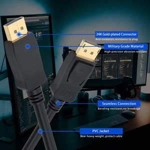 New DP 1.4 cáp 8K với ABS Shell Hỗ trợ 8K 60Hz 4K 144Hz 32.4Gbps cho video âm thanh & chơi game dp cổng cáp - Product Image 4