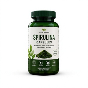 Cápsulas de Espirulina Natural, Superalimento de Algas Verdes Premium, Suplemento Dietético Vegano a Base de Plantas, Fórmula de Algas Puras - Product Image 1