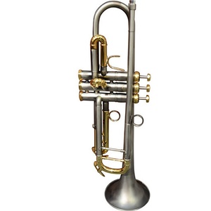 Trompeta Profesional en Sib, Acabado Plateado Antiguo, Instrumento <span class=keywords><strong>de</strong></span> Latón Premium para Adultos y Principiantes - Product Image 1