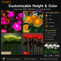 Toprex Decor Éclairage LED extérieur IP65 en forme de rose, pour aménagement paysager commercial, événements et mariages, motif piquet, éclairage de jardin