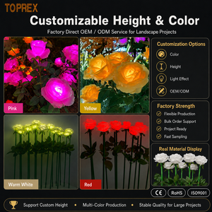 Toprex Decor Outdoor IP65 LED Rose <strong>Flower</strong> <strong>Light</strong> Commercial Landscape Wedding Event Project Motif Stake Garden Lighting - Product Image 6