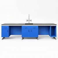 Banc de travail de laboratoire avec armoires, table de travail, mobilier de laboratoire, bancs de travail de laboratoire