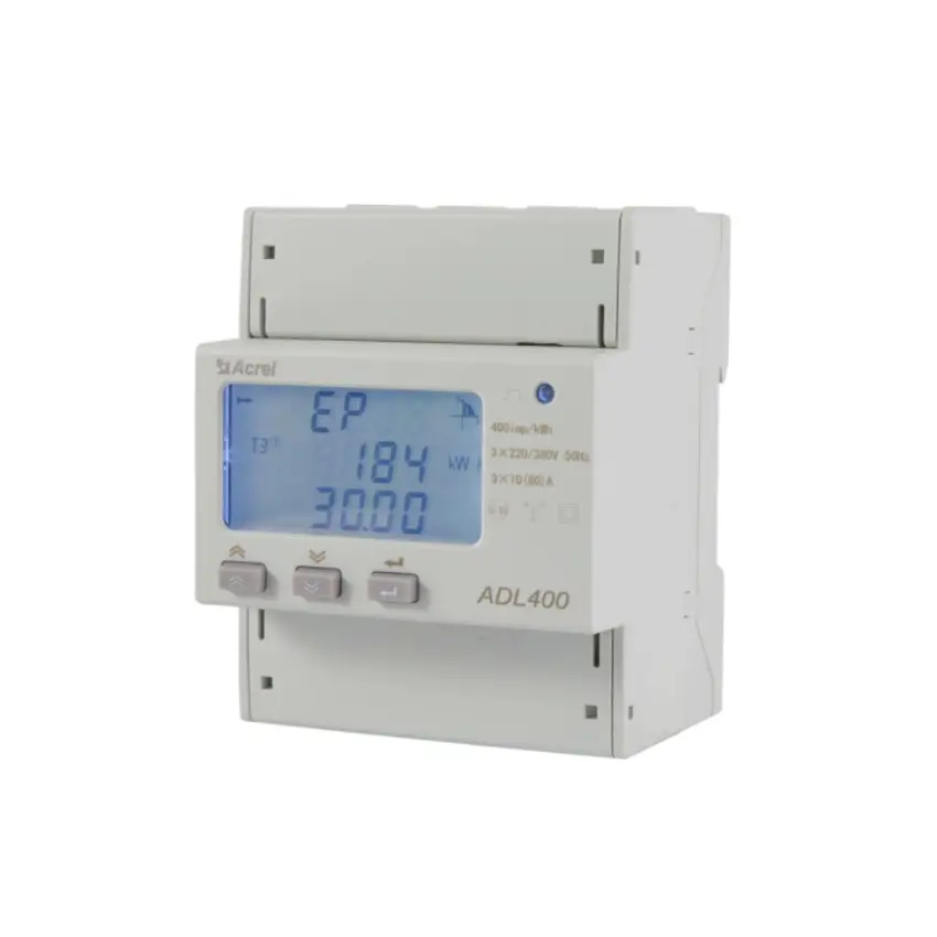 Medidor de energía bidireccional de instalación de riel Acrel ADL400 con función de tarifa medición de energía eléctrica directa y inversa