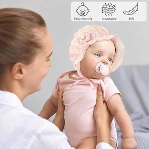 Gorros de Encaje con Logotipo Personalizado para Bebés, Gorros con Flores Encantadoras, Gorro de Primavera/Verano para Bebés Recién Nacidos - Product Image 6