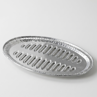 Plateau de cuisson jetable en aluminium perforé pour barbecue, plaque ovale pour grillades et cuisson du poisson