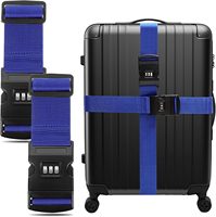 Lot de 2 sangles de bagage OEM pour valises, 5 x 200 cm, réglables, avec cadenas à combinaison, sangles de bagage durables