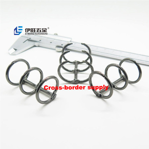 YIWANG Stationery Mini 3 Holes Black Nickel Binding <strong>Ring</strong> Calendar <strong>Clip</strong> - Product Image 1