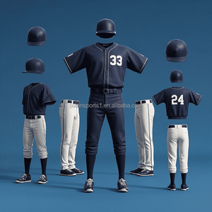 Maßgeschneiderte College-Baseball-Uniformen Sublimationsdruck Feuchtigkeitsableitend Atmungsaktiv Leichtgewichtig Team-Bekleidung Trikot-Hosen-Set - Product Image 1