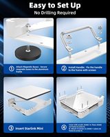 Soporte Magnético Starlink Mini con Ventosas de Vacío para Techo, de Aleación de Aluminio y Material PC, para RV, Camper, Van, SUV, Barco
