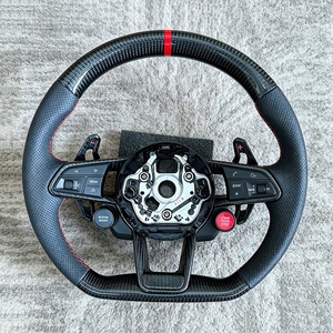Volante de Fibra de Carbono para Audi R8 A3 A4 B9 A5 B8 B9 <span class=keywords><strong>A6</strong></span> C7 A7 A8 S3 S4 RS3 RS5 RS7 RS6 C8 Q3 Q5 Q7 Q8 S5 S6 S7 TT TTRS - Product Image 1