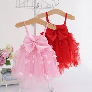 strapless open back dress 3 6 9 12 18 24 Months Newborn Dress Flowers Mesh Fashion Party Little Princess Baby Dress for Christmas or Birthday As The Picture / China / 6M(3-6 main image 0