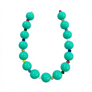 Best Quality Bohemian Resin <b>Beaded</b> <b>Necklace</b> With Orange And Purple Stones Premium Trendy Unisex Fashionable Jewelry for Woman - Product Image 3