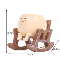 Pot de balançoire petit Pot de fleur visage souriant Rockchair Mini Pot succulent maison jardin décoration ornements chambre plante verte pendentif