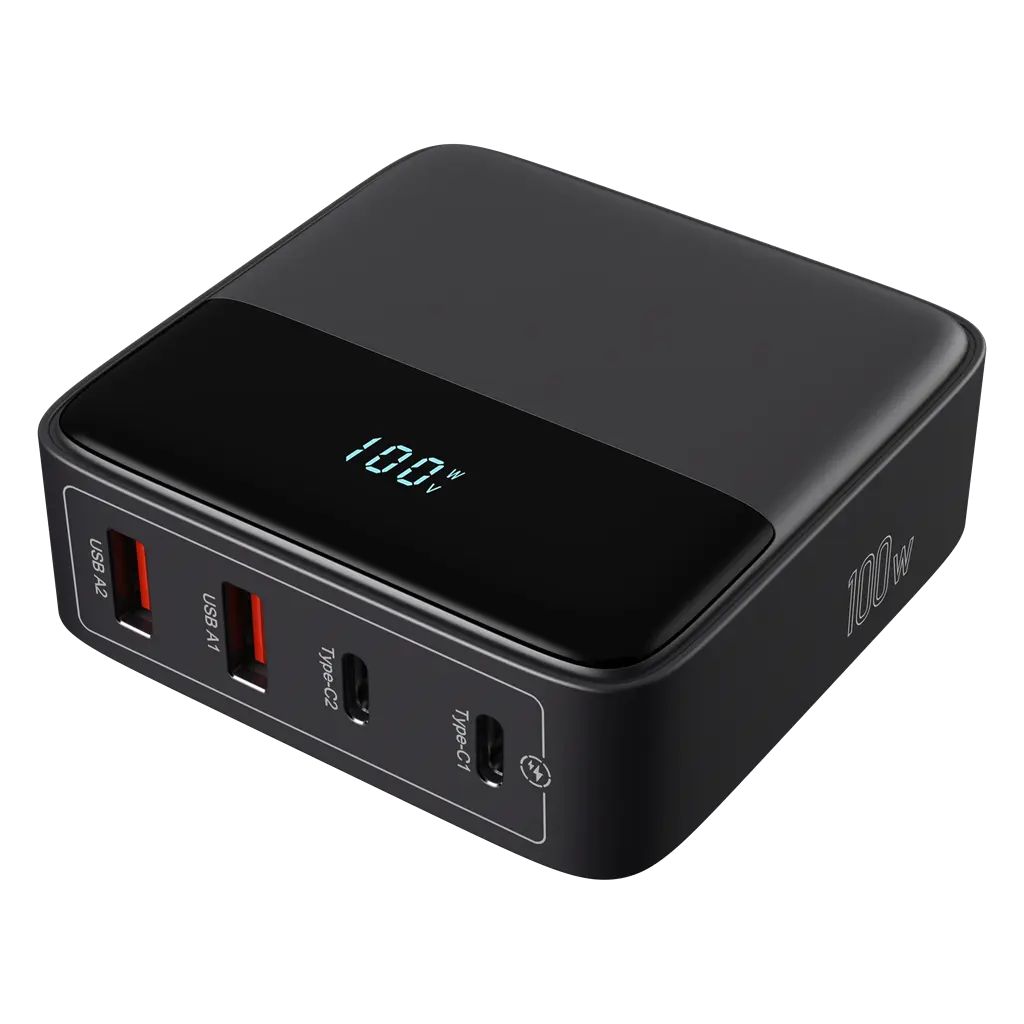 Pengisi daya USB c ke USB c pd 3.0 qc 4.0, adaptor daya usb-c gan 100w 2A2C