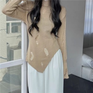 Suéter de Punto con Cuello Redondo Estilo Coreano para Mujer, Primavera y Otoño, Cintura Ajustada con Cola de Pescado, Suéteres, Tops - Product Image 2