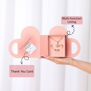 Valentine's Day Heart-Shaped Romantic Jewelry <b>Gift</b> <b>Box</b> with Paperbag for Couples Creative Souvenir <b>Box</b> Bronzing Wholesale - Product Image 1