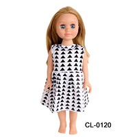 Robe de poupée MSYO personnalisée en noir et blanc, 18 pouces, vêtements faits à la main, lavables, commandes en gros