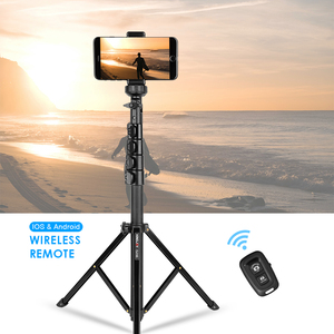 Tripod ponsel 62 ", Tripod & tongkat Selfie dapat diperpanjang dengan pengendali nirkabel dan dudukan ponsel kompatibel - Product Image 4