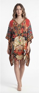 Robe caftan africaine en viscose pour femme, tunique maxi, poncho, style kimono, coupe ample, aspect satiné soyeux, tenue de plage bohème - Product Image 4