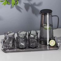 Théière en verre résistant aux hautes températures de 1500 ml avec couvercle et ensemble de tasses, bouilloire à café et à thé avec poignée