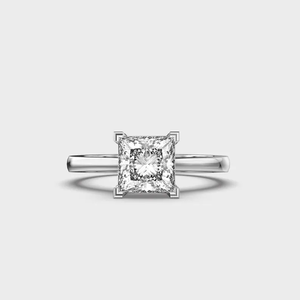 Bague de fiançailles en diamant de laboratoire 1CT Princess, or 14 carats, solitaire, bijoux fins, bague élégante et luxueuse - Product Image 4