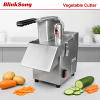 Coupe-légumes commercial BlinkSong en acier inoxydable 304, trancheuse, râpeuse et hachoir multifonction pour restaurant, robot culinaire professionnel