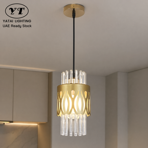 Modern Iron And Glass Pendant <b>Light</b> With Gold Finish Adjustable Height For Kitchen Island Dining Room <b>Indoor</b> Decor - Product Image 1