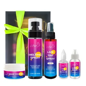 2023 Neuheiten Benutzer definiert Ihr Logo Private Label Lace Tint Kleber Schmelz spray Wasserdichte Wax Stick Perücke Installieren Sie Kits Spitzen kleber