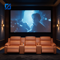 Canapé inclinable électrique moderne en cuir véritable avec massage, quatre places, pour salles de cinéma à domicile, salons et salles multimédias