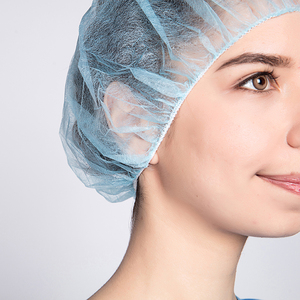 Topi Bob sekali pakai, 19 "21" 24 "biru elastis tahan debu industri makanan untuk dokter Suster Polipropilena Non Woven PP - Product Image 6