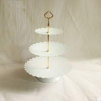 Soporte para pastel de 4 neumáticos duradero, diseño de rama florecida de latón redondo, soporte decorativo plegable para pastel multinivel, soporte para pastel real de boda