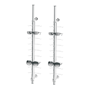 Rj959 12 cặp có thể khóa nhôm kim loại Kính mắt hiển thị giá quang khung hiển thị thanh cho kính Mắt kính mát hiển thị thanh - Product Image 3
