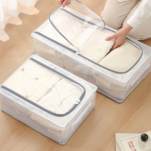 Clothing Organizer Foldable Shoe <b>Storage</b> <b>Box</b> With Lid Stackable Rectangle <b>Drawer</b> Type For Home Use - Product Image 3