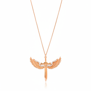 Ángel espada encanto venta al por mayor hecho a mano turco 925 plata esterlina colgante collar - Product Image 2