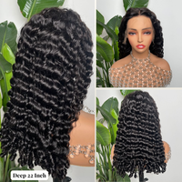 Perruque frontale en dentelle 13x4 en gros, perruque bouclée à ondulations profondes avec racine des cheveux pré-épilée et pointes bouclées en spirale, perruques en cheveux humains pour femmes noires