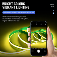 Bande LED COB RGB 576 LED/m 12V 24V 14W/M, CRI élevé Ra90, ruban lumineux flexible, PCB 10MM découpable pour salle de jeu et rétroéclairage TV