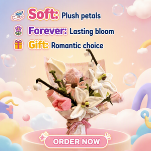 Juguetes de Peluche de Flores Realistas Hechos a Mano, Regalos Suaves para el Día de San Valentín, Muñecos de Peluche, Macetas de Flores de Dibujos Animados, Decoración para el Hogar y Escritorio - Product Image 1