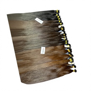 Extensiones de Cabello de Queratina de Alta Calidad, Naturales, Lisas, de Color Oscuro, de Longitud Completa, Súper Dobles, de 10 a 20 Pulgadas - Product Image 1