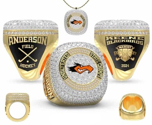 แหวนโลหะผสมชุบทองคำสีกุหลาบสำหรับแชมป์เบสบอลเยาวชนแบบกำหนดเอง - Product Image 3