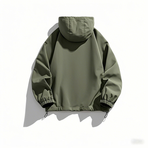 Customized Large Pockets Four One Zipper Hood and Hem with Elastic <strong>Cord</strong> Waterproof <strong>Men's</strong> <strong>Jacket</strong> - Product Image 4