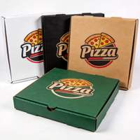 Boîte d'emballage pour pizza personnalisée, boîte d'emballage à trois parois anti-brûlure, emballage alimentaire et de boissons, boîtes à pizza en papier enduit
