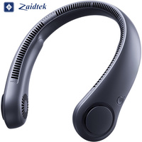 Ventilateur portable d'extérieur sans pales à suspendre au cou, avec affichage numérique, refroidisseur d'air, rechargeable par USB