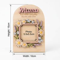Bingkai Foto Kayu Hari Ibu Grosir Nenek Mama 10x15cm Potongan Laser Motif Bunga Buatan Tangan Cetak Digital Personal A4