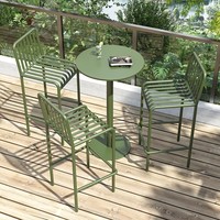 Table et chaises de bar en fer Celebrum au design moderne pour l'extérieur avec tabouret de bar sur balcon pour Internet