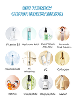5 en 1 Anti-âge Sérum Salon Spa OEM Résurrection Fleur Hyaluronate De Sodium Herbal Organic Ampoule Essence Huile Sérum Pour Le Visage