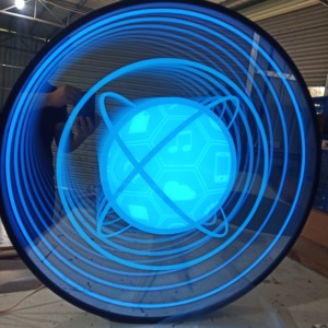 Custom <b>LED</b> Infinite Mirror <b>Sign</b> Display Screen Wall Mount Advertising RGB Color LightBox Graphics App Control For Buildings <b>Sign</b> - Product Image 6