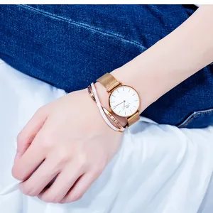 Thời Trang Thép Không Gỉ Rose Gold Số La Mã Quà Tặng Giáng Sinh Cho Nam Và Nữ