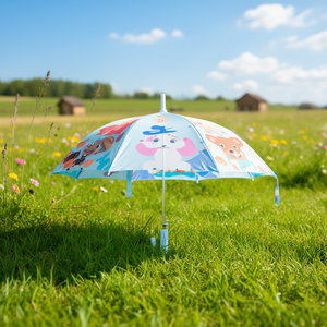 Kids <b>Umbrella</b> Cartoon Animal Print Auto Open 8 Ribs POE Film <b>Windproof</b> For Children - Product Image 3