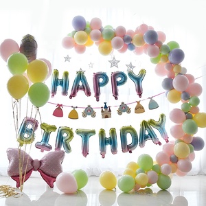 Bannière <span class=keywords><strong>Joyeux</strong></span> Anniversaire Colorée de 16 Pouces, Ensemble de Fournitures pour Fête d'Enfants, Ballons, Décoration de Fête, Ballons d'Anniversaire - Product Image 5