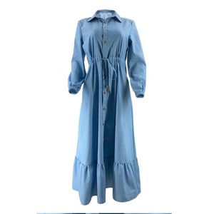 <span class=keywords><strong>Vestido</strong></span> tipo cárdigan largo informal para mujer, antiestático, de color sólido, suéter de <span class=keywords><strong>lana</strong></span>, moderno y elegante, estilo denim - Product Image 5